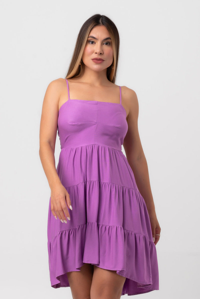 Vestido Curto Mullet Roxo Pequiá