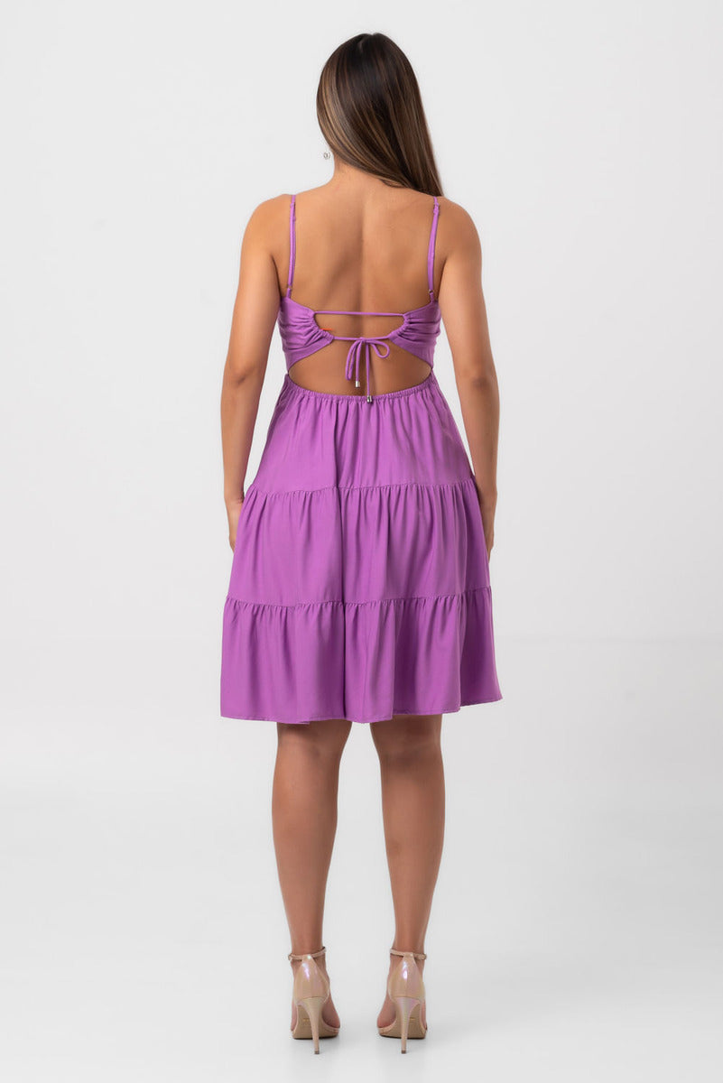 Vestido Curto Mullet Roxo Pequiá